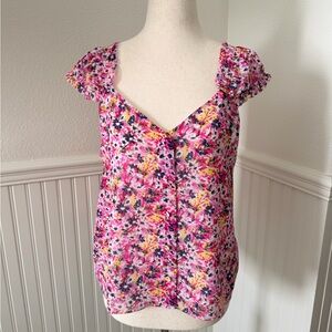 J. Crew Multicolor Floral Blouse